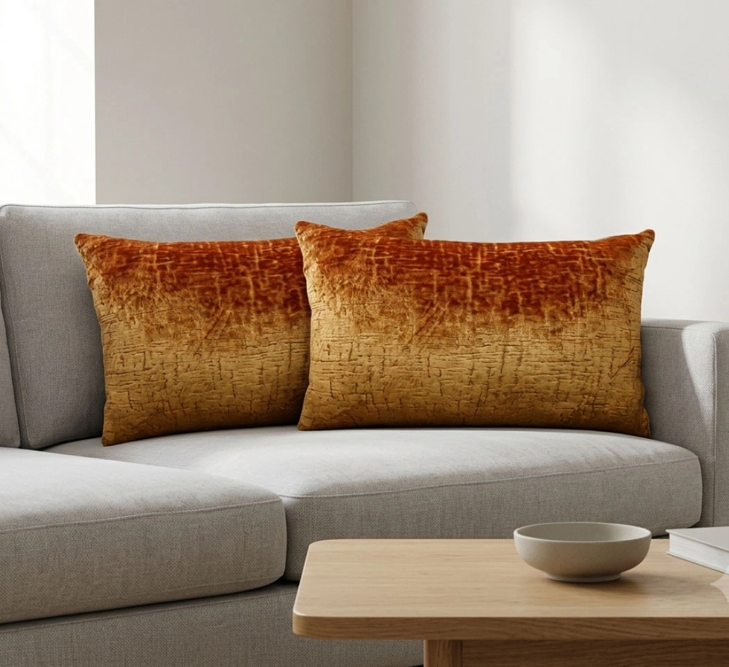 Burnout Poly Jacquard Lumbar Cushion Cover - 12x20- 2 pc